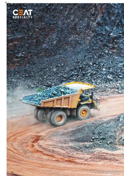 CEAT Rock XL in action — Mining loaders, dump trucks on rocky terrain