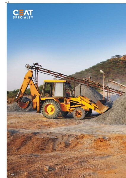 CEAT Tyrock in action — Backhoe loaders, industrial equipment
